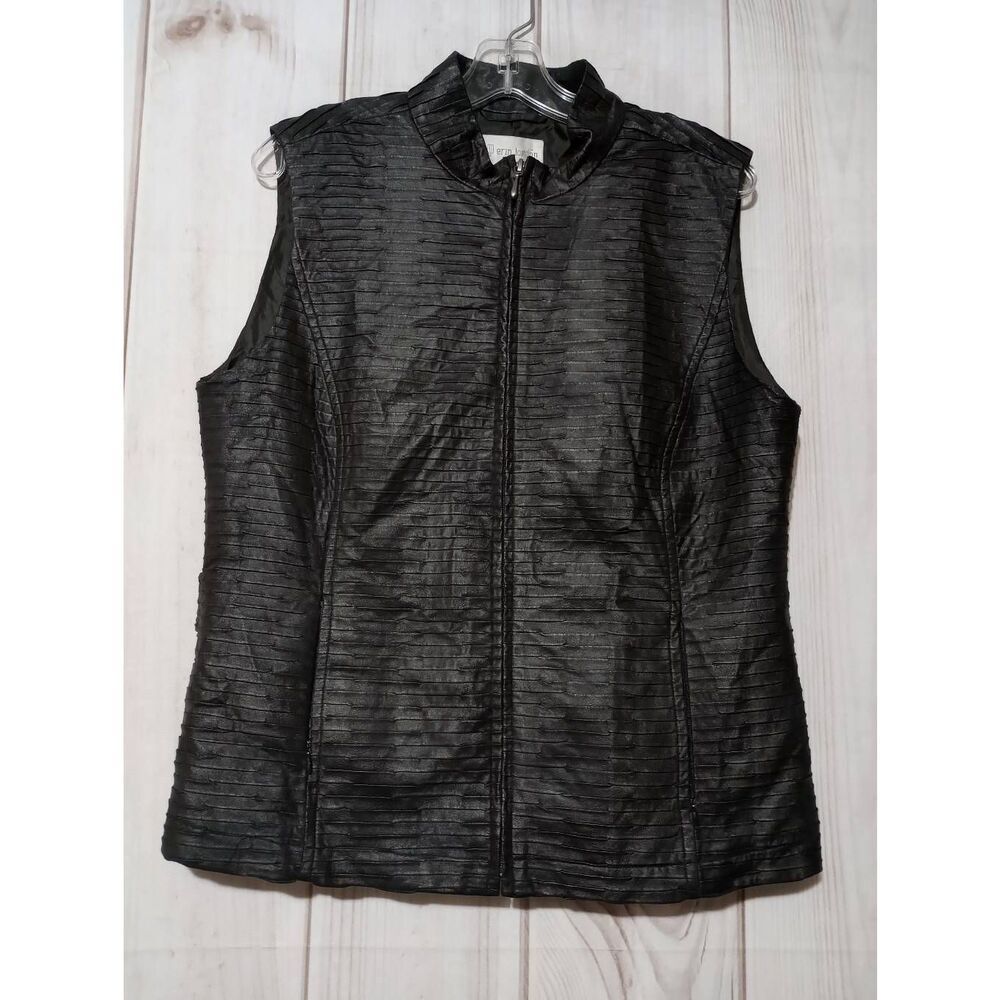 ErmβLondon Vest Ladies Large Black Faux Leatherβ